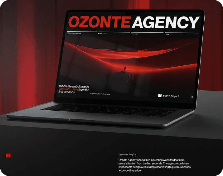 Ozonte Agency Website displayed on a Macbook